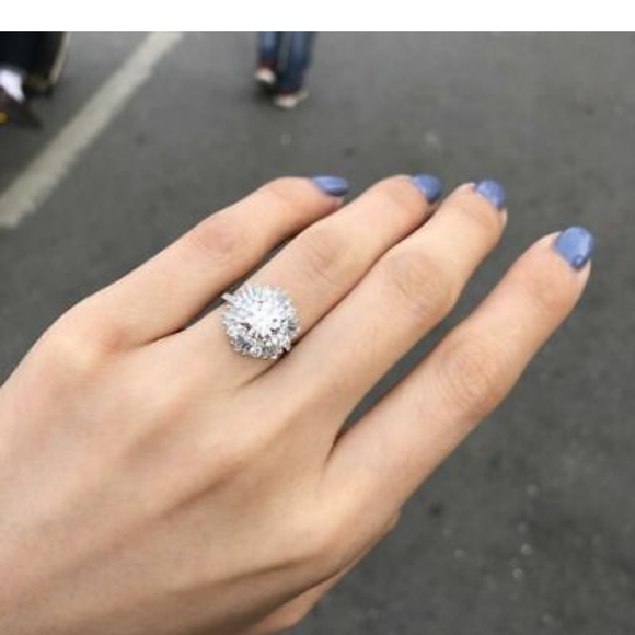 New  large cz cluster sterling silver ring - Picture 3 of 12